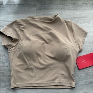 Everbloom Workout Crop Top Yoga Short Sleeve Slim Fit Cropped Athletic SMALL NWT